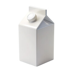 Fototapeta premium 3D illustration of a white milk carton with a simple design. Perfect for dairy-related, food packaging, or grocery themes. Isolated on transparent background, png.