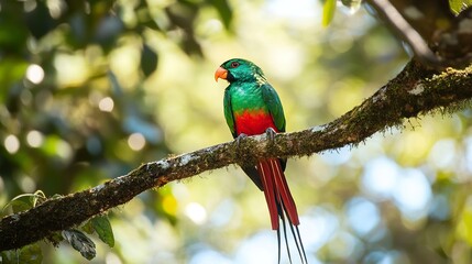 Obraz premium Quetzal --ar 16:9 --style raw --v 6.1 Job ID: 31704da7-97a3-4648-b29d-826e9a6bad89