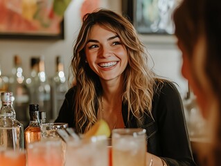Group enjoying a mindful cocktailmaking session, focusing on the art of mixology, Mindfulness, cocktail entertainment experience