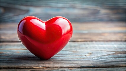 Fototapeta premium A bright red heart symbolizing love and affection , Love, passion, romance, Valentine's Day, symbol, emotion, care