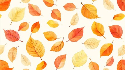 Obraz premium Colorful autumn leaves scattered on a light background