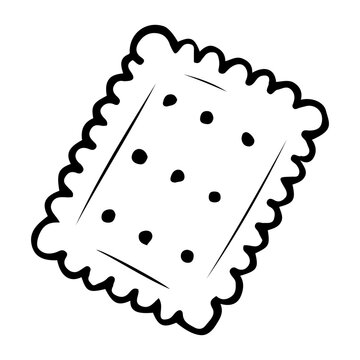recommend clip art: Cookie cracker hand drawn doodle. Salty cookies. Shortbread. Dessert food. Confectionery sweets. Sugar pastry. Bakery products. Snack. Vector outline line art illustration.