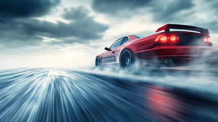 Fototapeta premium Drive fast, speed on the art of challenging control