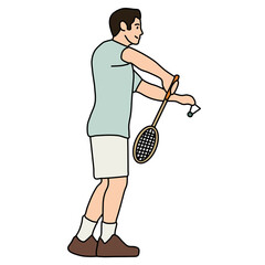 Badminton man serve