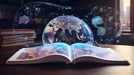 magic book and globe