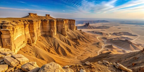 Scenic Edge of the World escarpment tourist destination near Riyadh, Saudi Arabia, Saudi Arabia, Riyadh