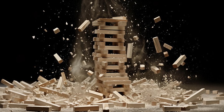 Crumbling , falling, under pressure breakdown.