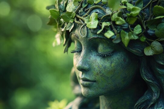Fertility Goddess. Gaia Earth Mother Statue Celebrating Fertility and Nature Beauty