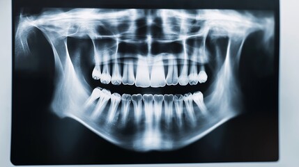 X-ray image highlighting tooth decay in the premolars