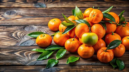 Bright, juicy mandarin oranges on a rustic wooden table, citrus, fruit, orange, fresh, vibrant, healthy, organic