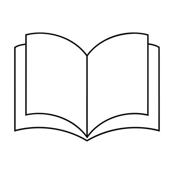 recommend clip art: Open book outline icon and vector illustration