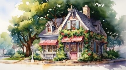 Obraz premium Online store, user-friendly payment process, reliable gateway, Watercolor style