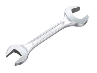a silver wrench on a white background