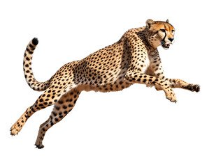a cheetah jumping in the air