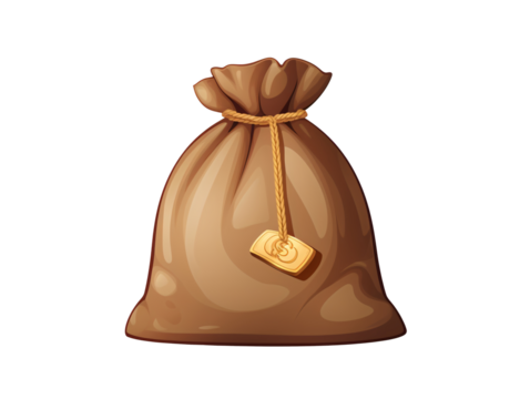 a brown sack with a tag