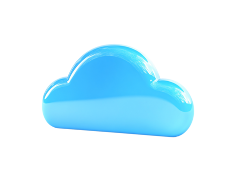 a blue cloud shaped object