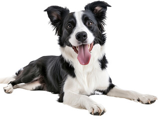 Fototapeta premium a dog lying down with its tongue out