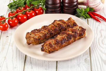 Chicken kebab minced meat and spices