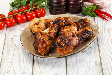 Hot and tasty chicken drumstick barbecue