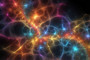 A stunning 3D render of an abstract multicolor spectrum