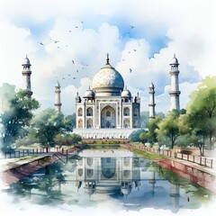 Obraz premium Watercolor Illustration for Indian Independence Day Celebration - Colorful and Vibrant Artwork Depicting the Spirit of Freedom and Patriotism in India