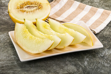 Sweet juicy ripe melon slices