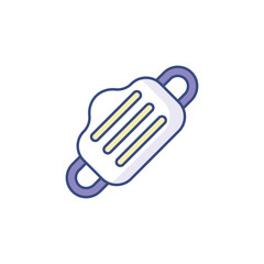 Medical Mask icon design with white background stock illustration