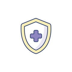Shield icon design with white background stock illustration