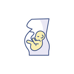 Obstetrics icon design with white background stock illustration