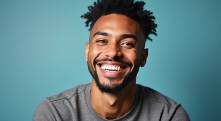 Portrait of a joyful man celebrating National Hispanic Heritage Month, showcasing vibrant culture, copy space available, appealing for marketing and community events.