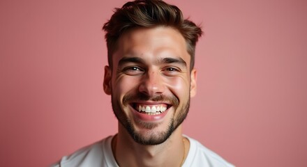 Portrait of a joyful Hispanic man with a vibrant smile, ideal for celebrating National Hispanic Heritage Month, versatile for marketing, inclusivity, positivity.