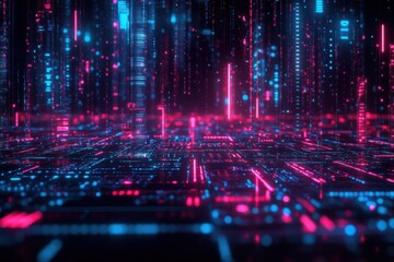 Illuminated display of electronic writing against luminous background in shadowy environment