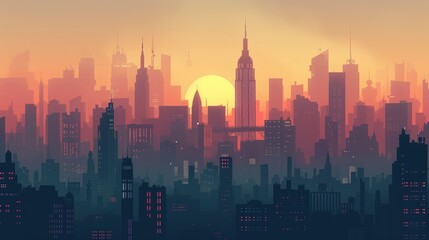 Fototapeta premium Create a product background featuring a contemporary cityscape silhouette.