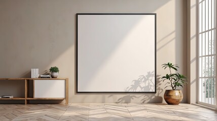 mockup frame, modern bedroom interior, background 