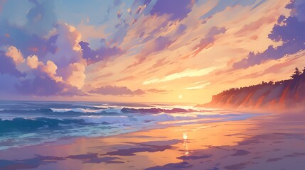 Fototapeta premium sunset at the beach