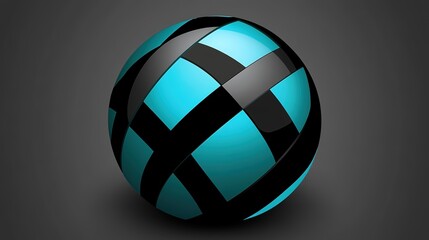 Obraz premium Digital Abstract Sphere Icon in Modern Geometric Design Featuring Smooth Gradients, 3D Effect, and Dynamic Color Scheme for Tech and Innovation Concepts