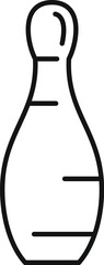 Simple line icon of a bowling pin, representing the popular sport and leisure activity