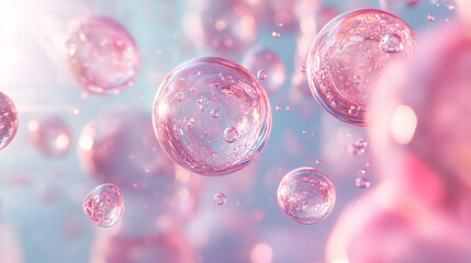pink molecular structures collagen for skin treatment