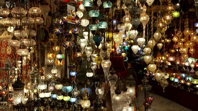 turkish light shop full of lamps

