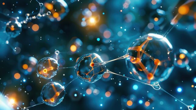 A transparent molecular structure illustration provides a detailed view of complex molecules and their interactions in a scientific and educational context
