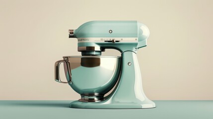 Create a stylish icon of a classic kitchen mixer, incorporating retro elements with a polished finish.