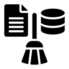 data cleansing, data cleaning, data processing, clear data, data, clean up, cache glyph or solid icon © OrviPixel
