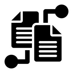 data sharing, data network, data technology, big data, data system, data science glyph or solid icon