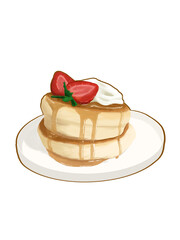Pancakes ilustration, dessert cake ilustration
