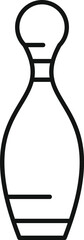 Simple line art illustration of a classic bowling pin, perfect for representing the sport of bowling