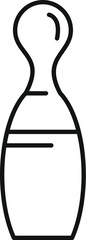 Simple line art illustration of a bowling pin, perfect for representing the sport of bowling