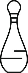 Simple line drawing of a bowling pin, perfect for designs related to bowling, games, or recreation