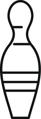 Simple line art illustration of a bowling pin, symbolizing the popular recreational activity and competitive sport of bowling