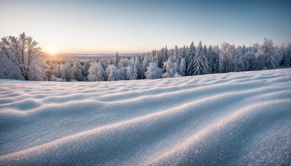 Obraz premium Aurora borealis over the frosty forest. Green northern lights above mountains. Night nature landscape with polar lights. Night winter landscape with aurora. Creative image. winter holiday concept.