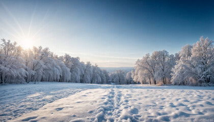 Aurora borealis over the frosty forest. Green northern lights above mountains. Night nature landscape with polar lights. Night winter landscape with aurora. Creative image. winter holiday concept.
